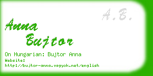 anna bujtor business card
